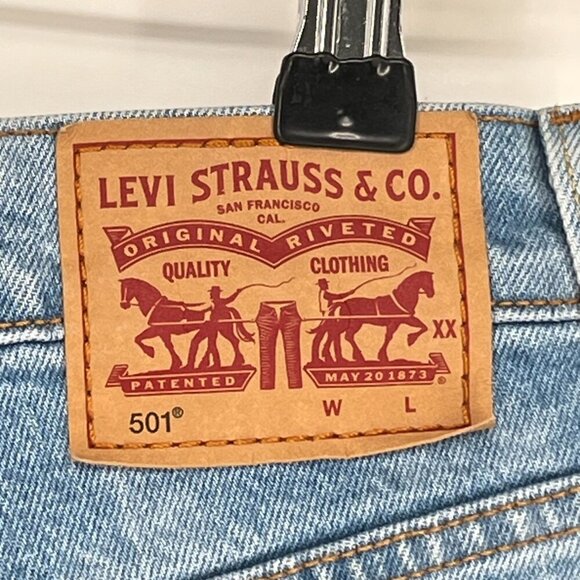 Levis Blue Acid 501 Jean Denim Shorts no size see measurement - Picture 6 of 6
